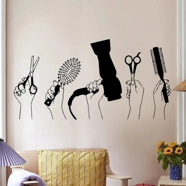 Hair Tools Wall Sticker - Salon & Beauty Room Decor Easy do Wall do