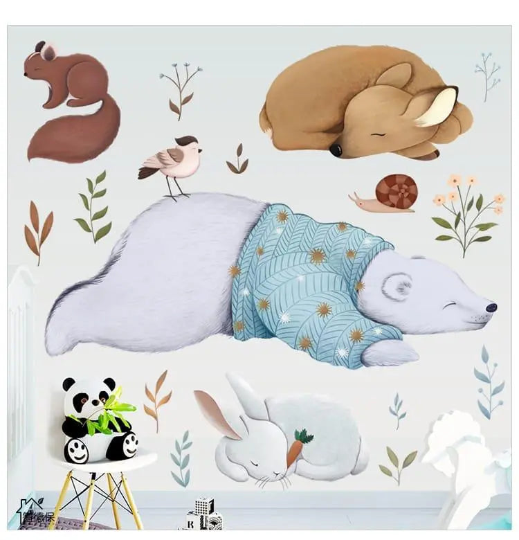 Sleeping Animals Wall Stickers Easy do Wall do