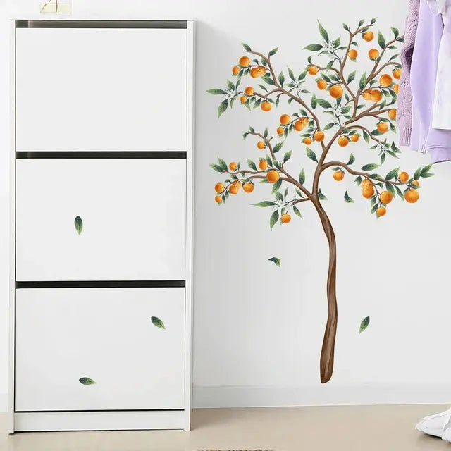 Vibrant Orange Tree Wall Sticker for a Sunny Space Easy do Wall do