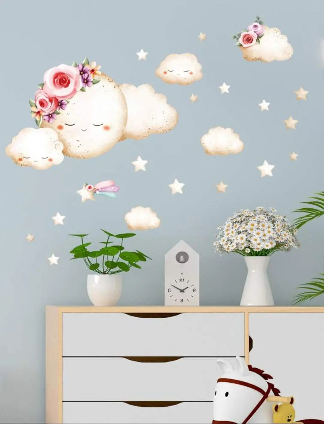 Dreamy Cloud & Stars Wall Stickers for Nursery Easy do Wall do