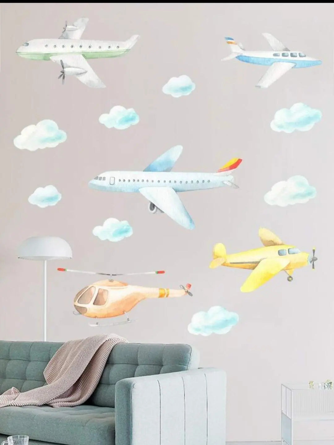 Airplane and Helicopter Wall Stickers Easy do Wall do