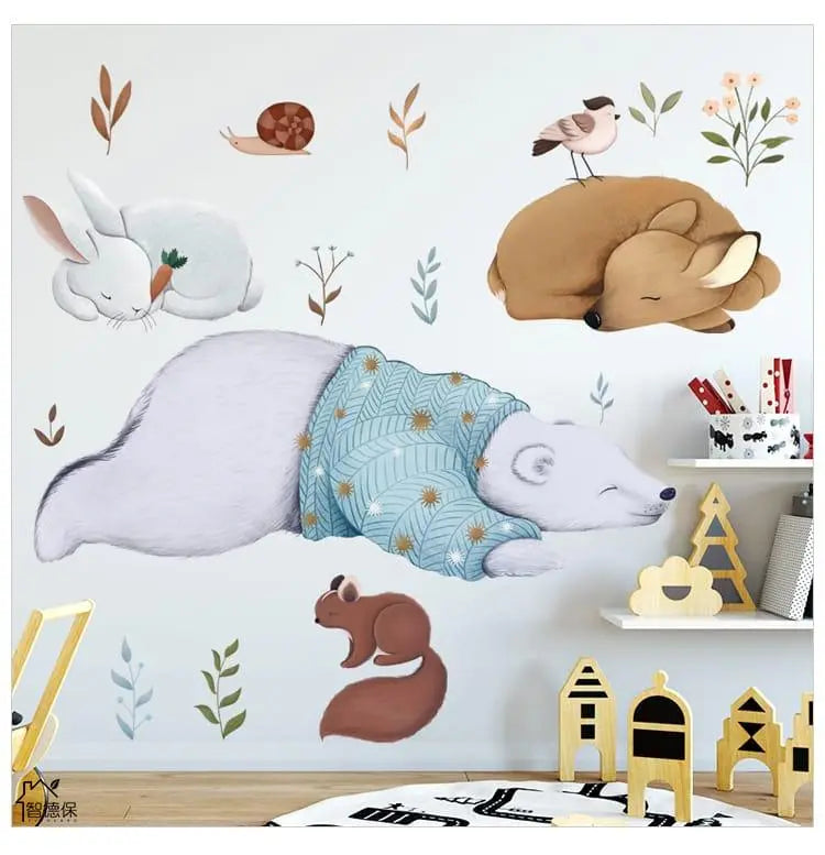 Sleeping Animals Wall Stickers Easy do Wall do