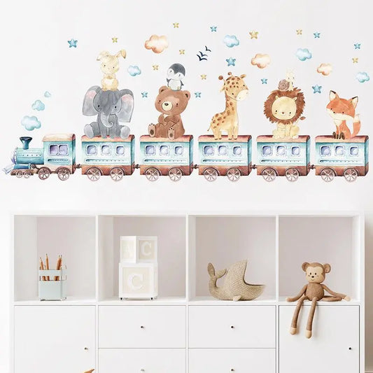 Adorable Animal Train Wall Decals for Kids Easy do Wall do