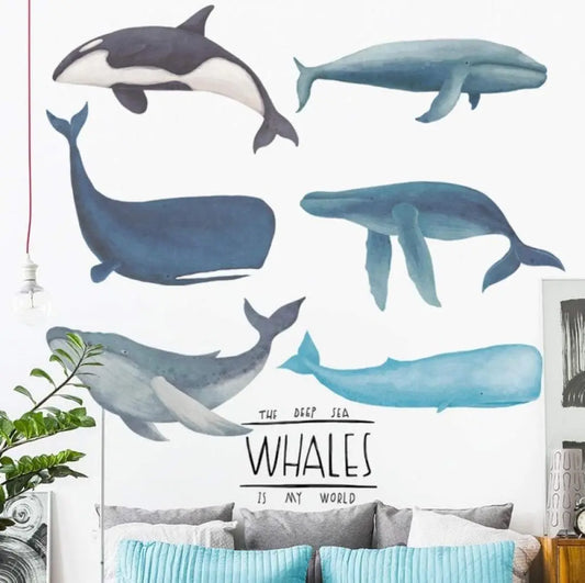 Majestic Whales Wall Stickers Easy do Wall do