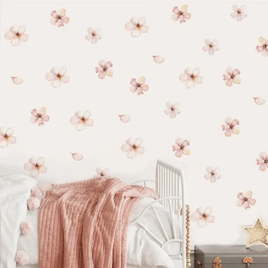 Delicate Pink Floral Wall Stickers for a Dreamy Space Easy do Wall do