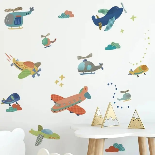 Airplane and Helicopter Wall Stickers Easy do Wall do