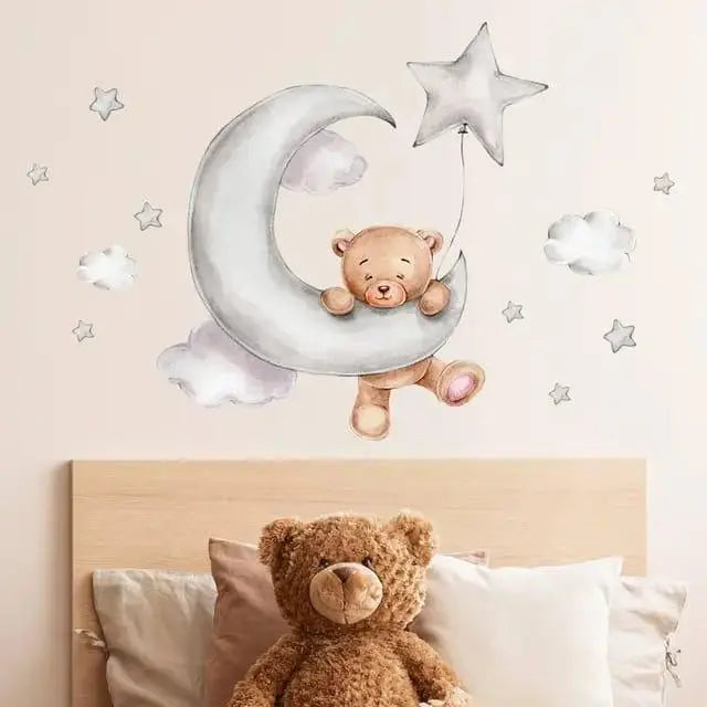 Dreamy Bear and Moon Wall Stickers Easy do Wall do