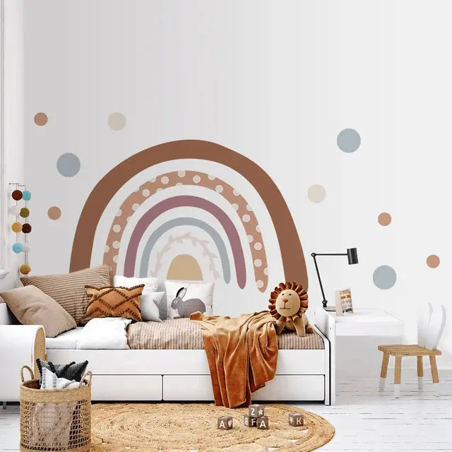 Boho Rainbow & Dots Wall Decals - Nursery Decor Easy do Wall do