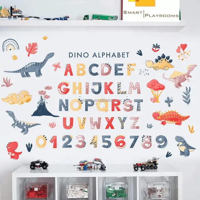 Roaring Fun: Dino Alphabet Wall Stickers for Kids Easy do Wall do