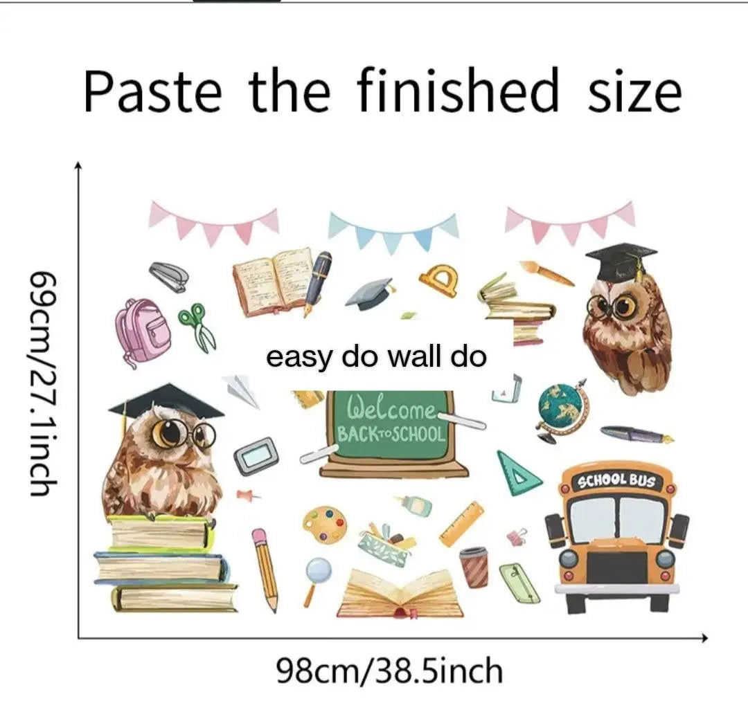 Back-to-School Owl Fun Wall Stickers Easy do Wall do