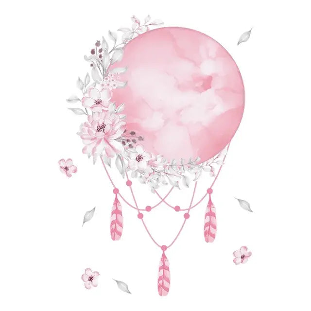 Dreamy Moon and Floral Wall Sticker Easy do Wall do