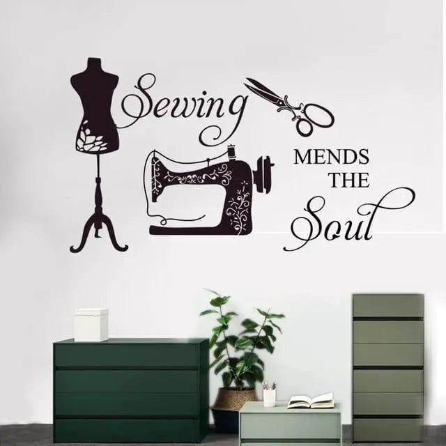 Sewing Mends the Soul Wall Sticker - Sewing Room Decor Easy do Wall do