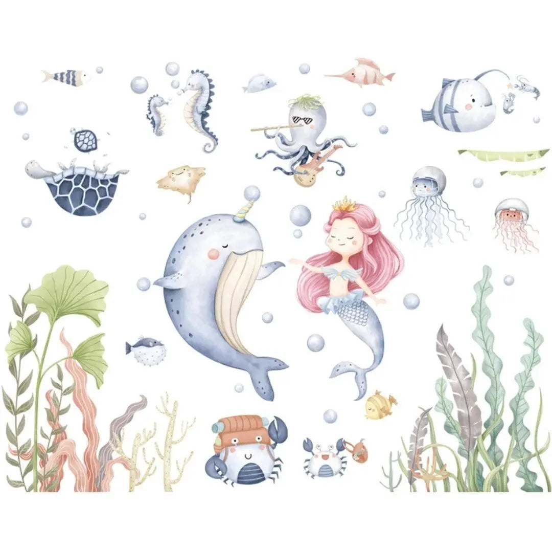 Under the Sea Mermaid Wall Sticker Set Easy do Wall do