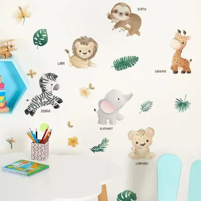 Adorable Jungle Animals Wall Stickers for Kids Easy do Wall do