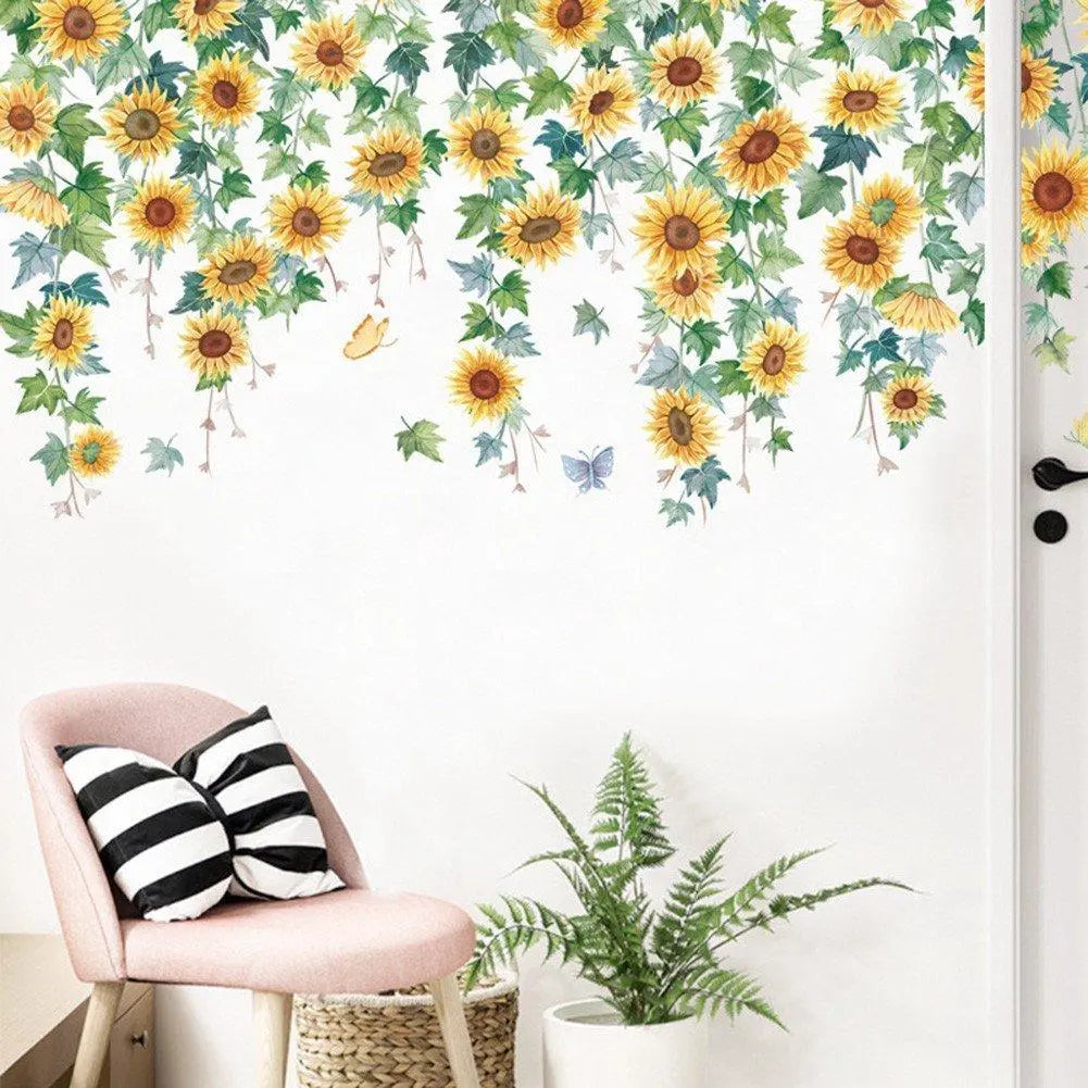 Cascading Sunflower Wall Sticker Easy do Wall do