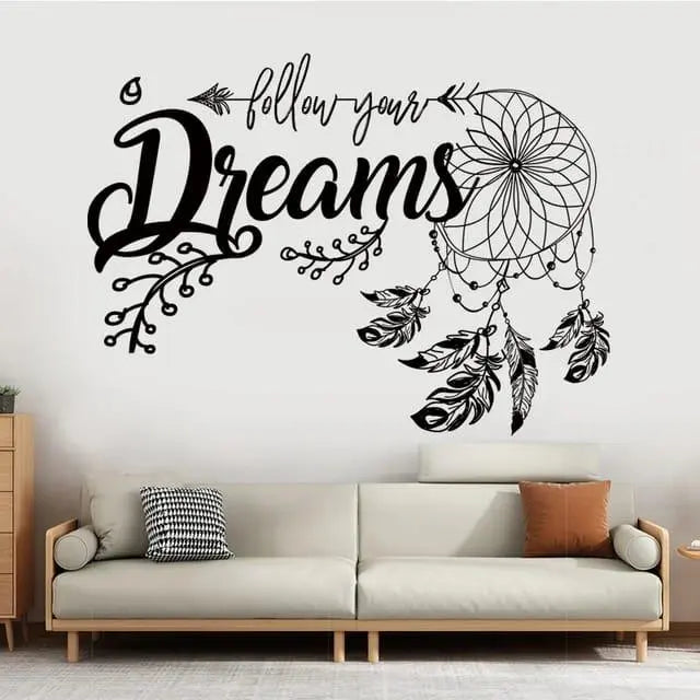 Black Dream Catcher Wall Sticker - Bedroom & Living Room Decor Easy do Wall do