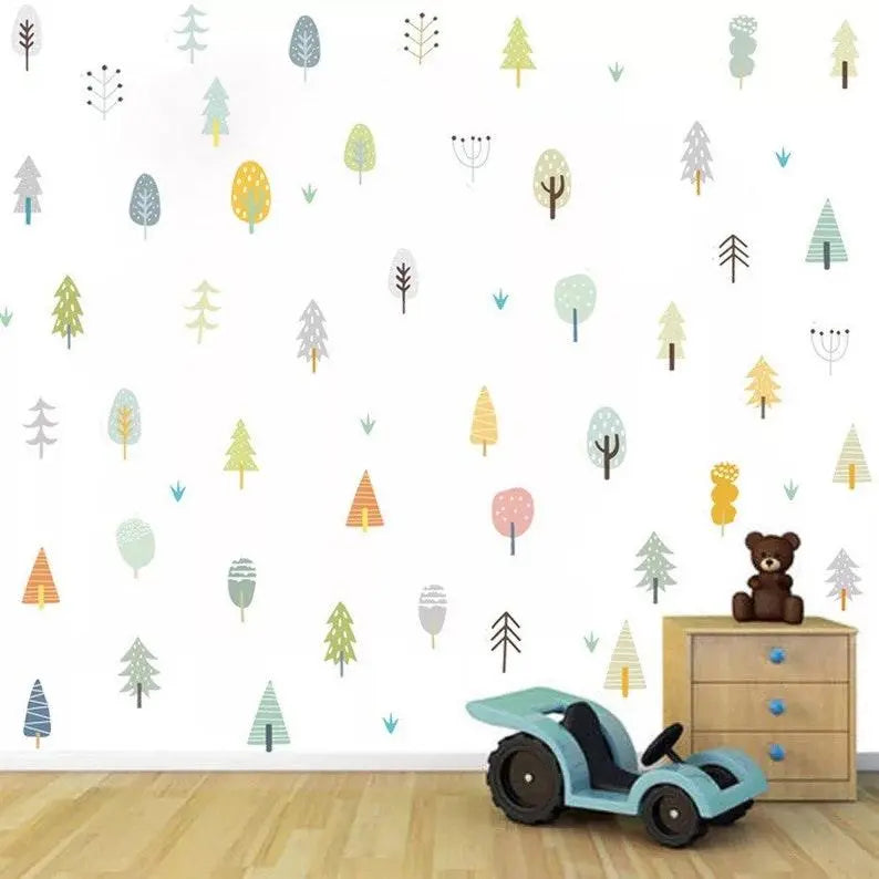 Cute Pine Tree Wall Decals for Nursery or Kids Room Easy do Wall do