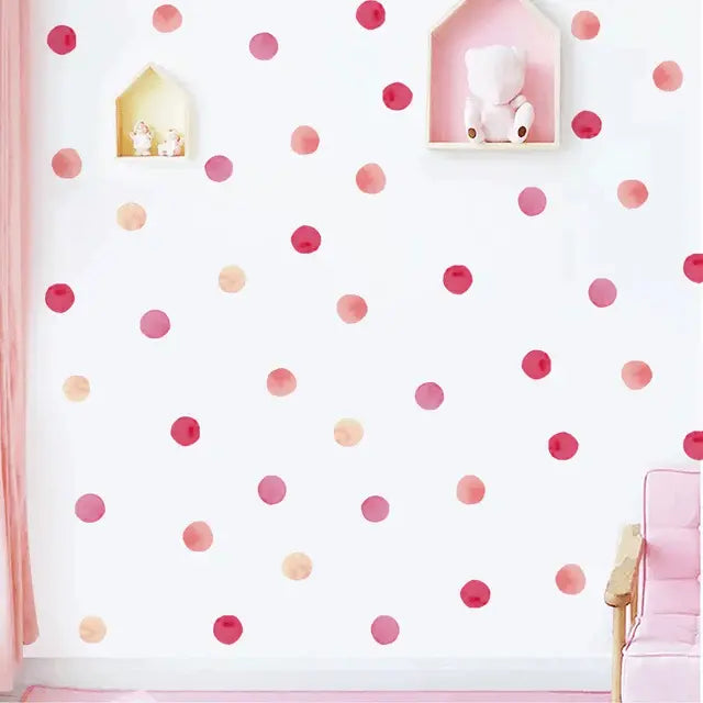 Playful Pink Polka Dot Wall Stickers Easy do Wall do