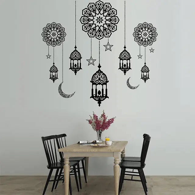 Eid Mubarak Crescent Moon and Lantern Wall Sticker Easy do Wall do