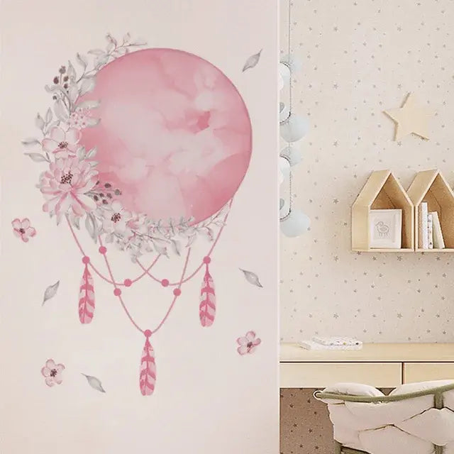 Dreamy Moon and Floral Wall Sticker Easy do Wall do