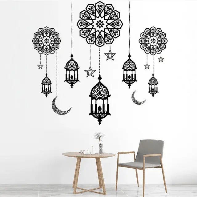 Eid Mubarak Crescent Moon and Lantern Wall Sticker Easy do Wall do