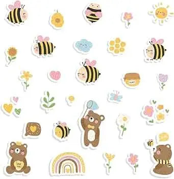 Adorable Baby Bear and Bee Wall Sticker Set Easy do Wall do