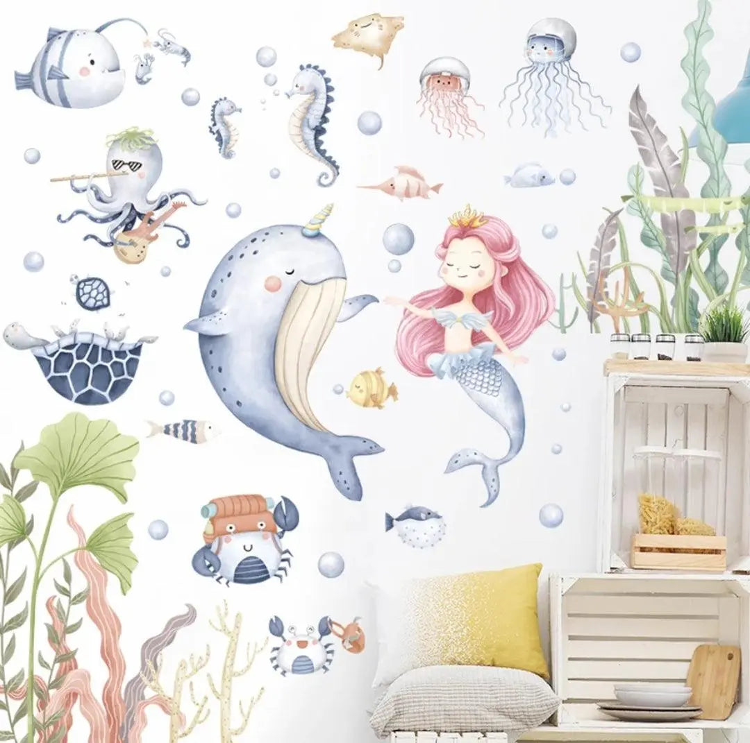 Under the Sea Mermaid Wall Sticker Set Easy do Wall do