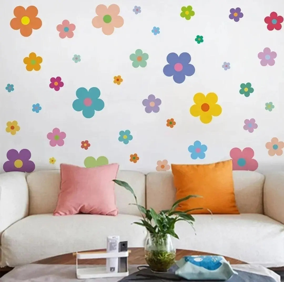 Colorful Floral Wall Sticker Set Easy do Wall do