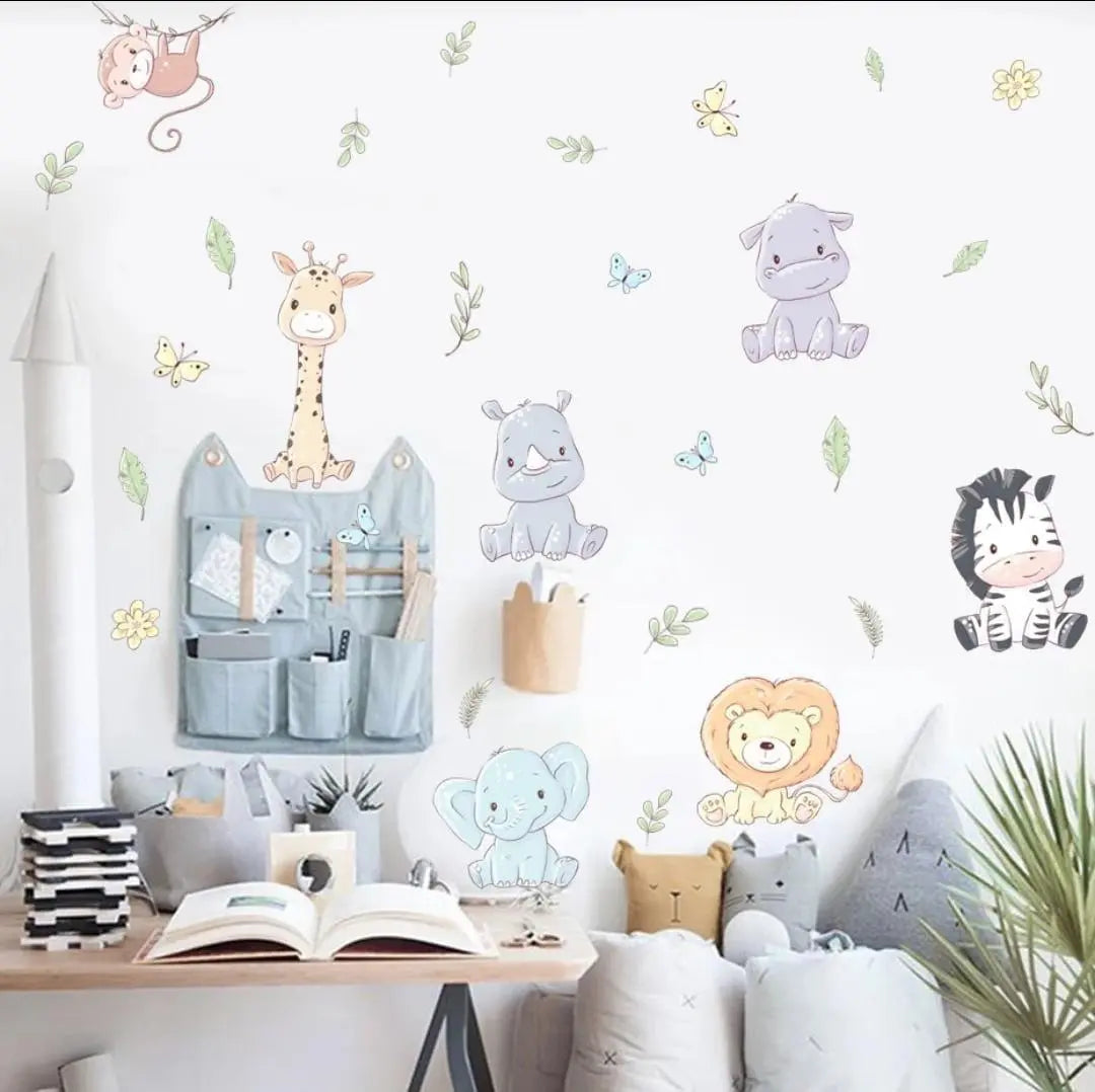 Cute Cartoon Animal Wall Stickers for Baby Room Easy do Wall do