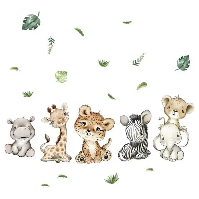 Adorable Baby Safari Animal Wall Stickers Easy do Wall do