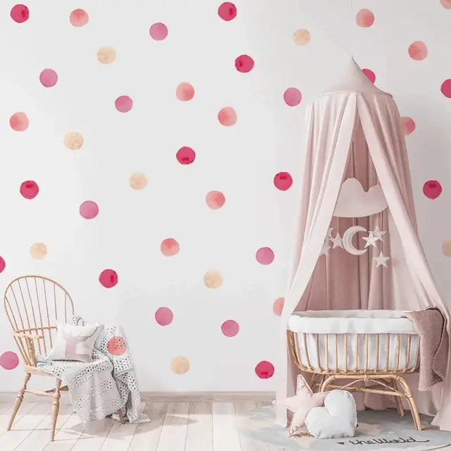 Playful Pink Polka Dot Wall Stickers Easy do Wall do