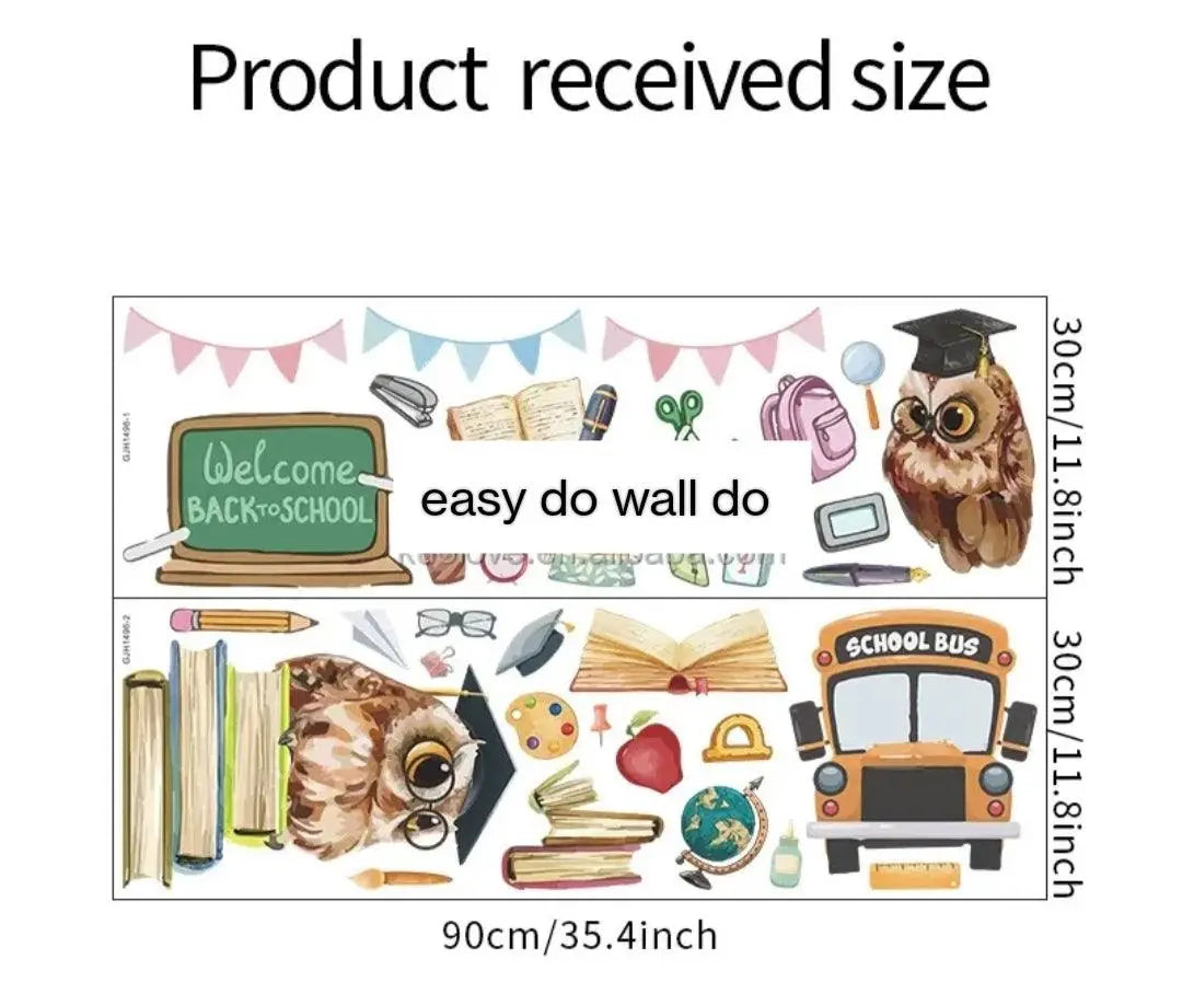 Back-to-School Owl Fun Wall Stickers Easy do Wall do