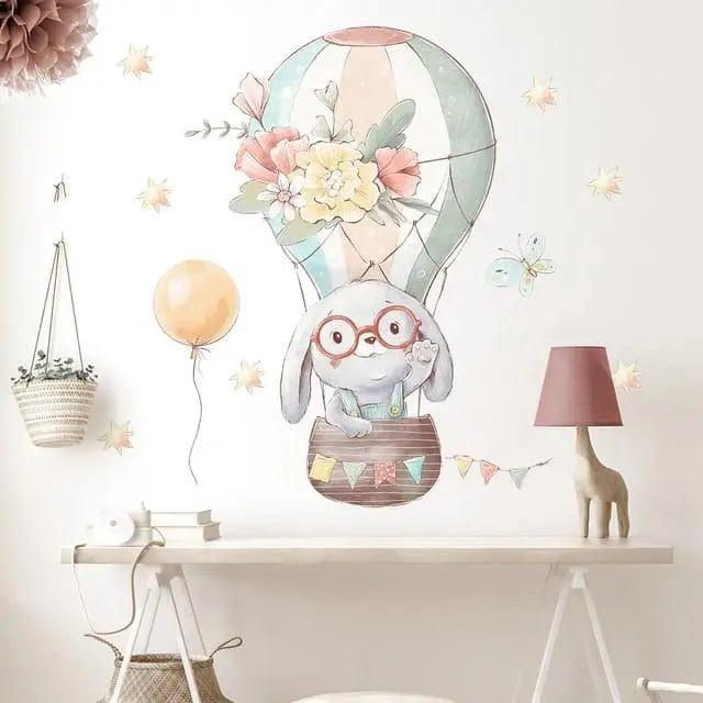 Bunny in a Hot Air Balloon Wall Sticker - Easy do Wall do