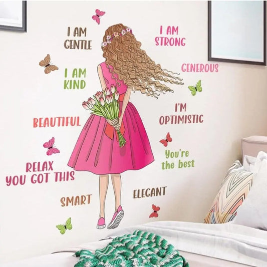 Inspirational Quotes & Butterflies Wall Decals for Girls Easy do Wall do