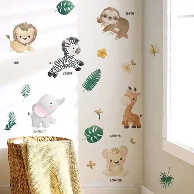 Adorable Jungle Animals Wall Stickers for Kids Easy do Wall do