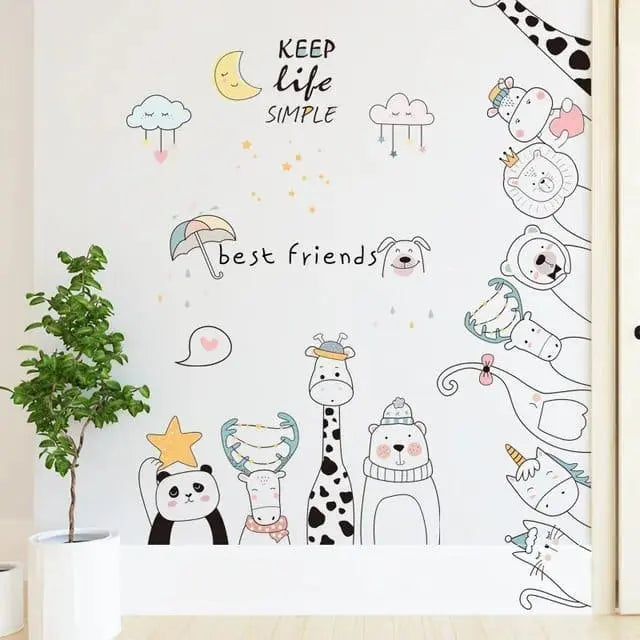 Adorable Animal Wall Stickers Easy do Wall do