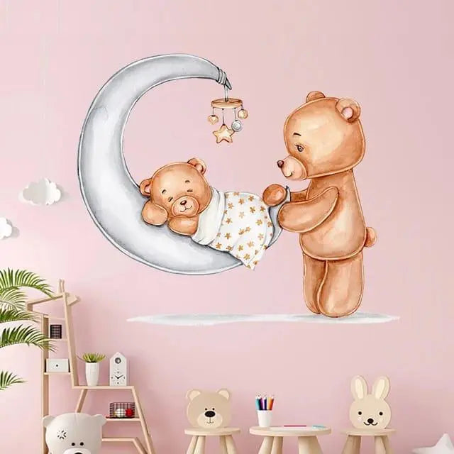 Sleeping Bear Baby Wall Stickers Easy do Wall do