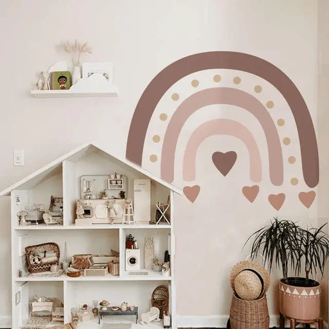 Boho Brown Rainbow Wall Decals - Nursery Decor Easy do Wall do