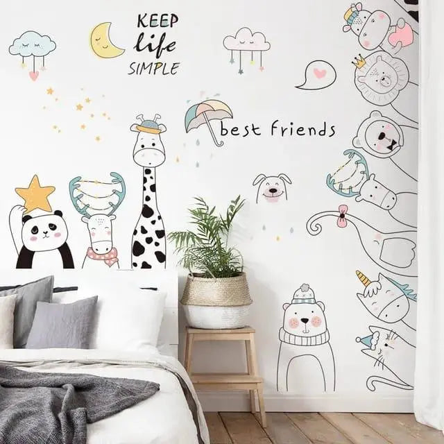 Adorable Animal Wall Stickers Easy do Wall do