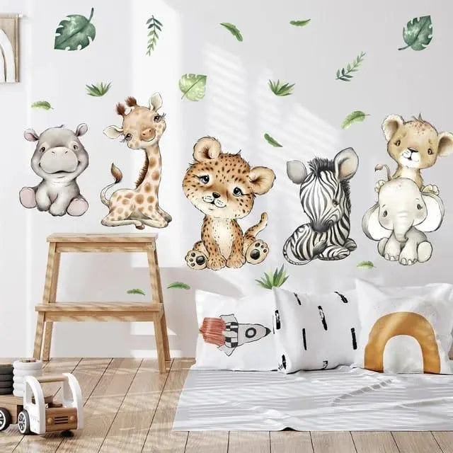 Adorable Baby Safari Animal Wall Stickers Easy do Wall do