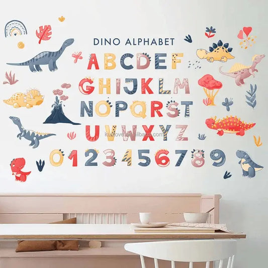 Roaring Fun: Dino Alphabet Wall Stickers for Kids Easy do Wall do