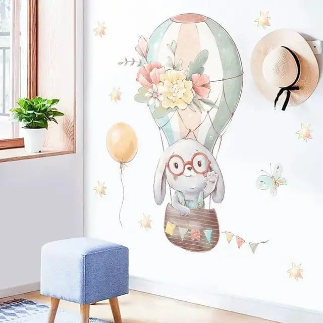 Bunny in a Hot Air Balloon Wall Sticker - Easy do Wall do