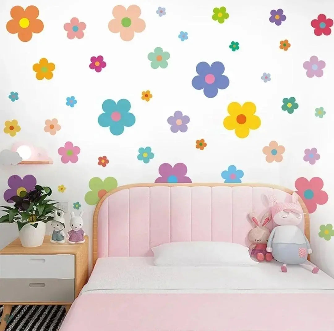 Colorful Floral Wall Sticker Set Easy do Wall do