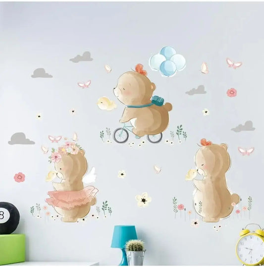 Adorable Cartoon Bear Wall Stickers Easy do Wall do