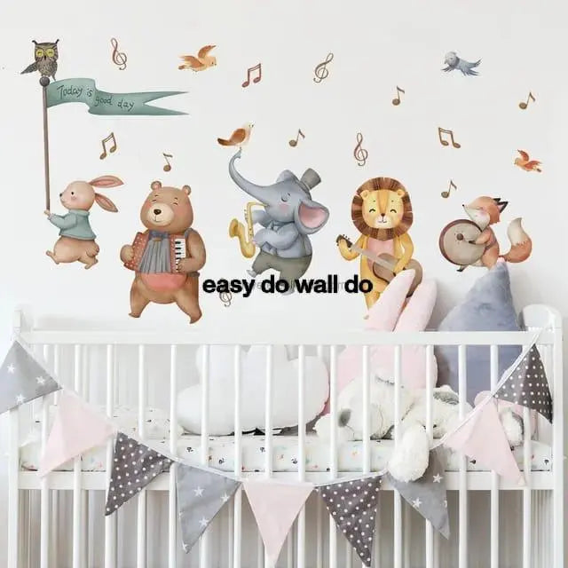 Adorable Animal Band Wall Stickers Easy do Wall do