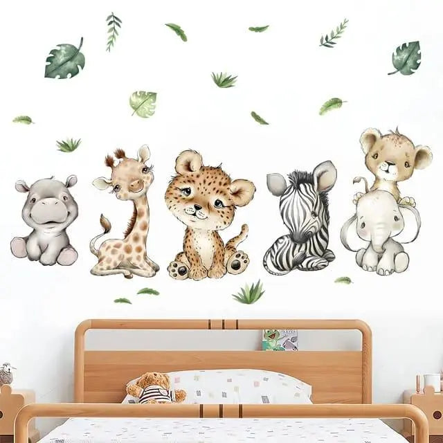 Adorable Baby Safari Animal Wall Stickers Easy do Wall do