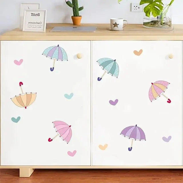 Cartoon Umbrella Wall Stickers for Kids Rooms Easy do Wall do