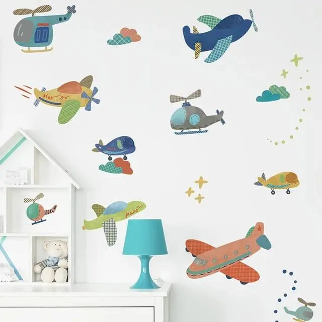 Airplane and Helicopter Wall Stickers Easy do Wall do