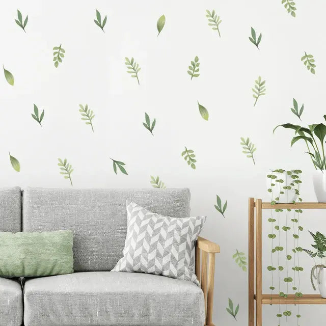 Fresh Green Leaf Wall Stickers for a Serene Space Easy do Wall do