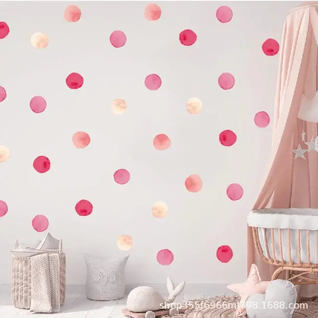 Playful Pink Polka Dot Wall Stickers Easy do Wall do